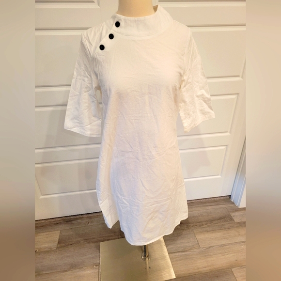 NWOT WHITE LINEN DRESS - Picture 3 of 7